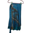 Wevez Blue Gold Double Wrap Skirt Sari L OS Silk Reversible India Midi Maxi Long Size undefined Photo 1