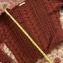 moon&madison Rust Orange Crochet Sweater Photo 7