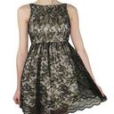 Jessica Simpson  Black & Gold Lace A-Line Mini Dress Formal Size 2 Photo 0