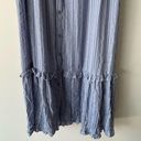 Davi & Dani  Dress Womens 3XL Blue Striped Maxi Summer Boho Button Down Coastal Photo 2