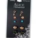 Disney  Alice in Wonderland Vintage Like Gold Charm Colorful Stud Earrings Photo 0