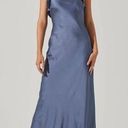 ASTR  the Label BRYNA RUFFLE STRAP SATIN MAXI DRESS SZ XS slate blue Photo 0