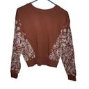 belle du jour  Women Size XS Block Print Pullover Sweatshirt Brown Paisley Boho Photo 1