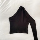 The Range / FWRD Alloy Rib One Shoulder Top in Black Size M Retail $145 Photo 7