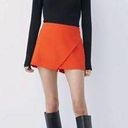 ZARA Orange Asymmetrical Skort Photo 0