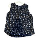 The Loft  Black print sleeveless Shirt in excellent condition Photo 1