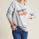 Modcloth Wrangler x  Sweatshirt XS Pullover Vintage Text Graphic Long Sleeve Photo 5