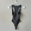 Naked Wardrobe NWT  Charcoal Grey Racerback Bodysuit Photo 2