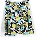 Dress Barn  Women's Floral Geometric Skirt Linen Knee Length Green Black Size 8 me Photo 0