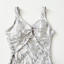 DKNY [] Snake Print White Gray Peek-A-Boo Twist Front One Piece Swimsuit NWT Photo 3