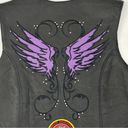 Milwaukee Leather Stud and Wings Black Motorcycle Biker Vest US Marine Womens S. Photo 2