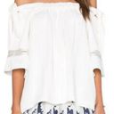 Alexis Hanne Blouse Medium Womens Off Shoulder Strap Eyelet Ivory Photo 12