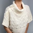 Fashion Bug Y2K  Cream Button Collar Short Sleeve Sweater Photo 3