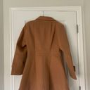 ELESOL Women Tan Wool Coat Pea Coats Double Breasted Thick Dress Coats A Line Size M Photo 9