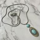 Lucky Brand  blue and silver long  necklace Photo 0