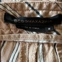 BCBGMAXAZRIA  TAN AND BLACK PINSTRIPED SHORTS Sz 6 Symone Linen The Short Shorts Photo 4