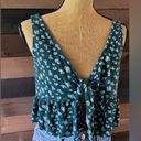 LA Hearts PacSun  Green & White Floral Cropped Tank Top Photo 2