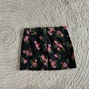 Wild Fable  Skirt 6 Black Corduroy Mini Rose Floral Boho Rib Dress Pink Women NWT Photo 1