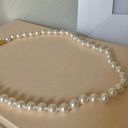 American Vintage Vintage “Clementine” White Knotted Pearl Necklace 19” Gold Marquis Fishhook Classic Photo 3