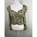 ASTR  the Label NWT Floral Ruched Puff Sleeve Crop Top in Medium (6-8) Photo 6