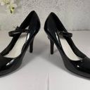 Shiekh  Black Shinny Heels with Strap - Size 9 Photo 1