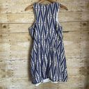 Alya  Blue Blue Leaf Pattern Fit & Flare Sleeveless Dress - Size Large - Zipper Photo 4