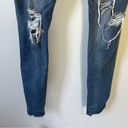 American Eagle  Super Stretch Super High Rise Jegging Distressed Blue Jeans sz 6 Photo 5