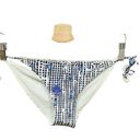 Poupette St. Barth  Lucy Pom Trim Dotted Bikini Bottom Navy Blue Size XS Photo 0