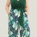 Bloomchic Size 26 • 4x •  • Tropical Leaf Print Jumpsuit with Pockets Photo 0