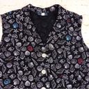 Modcloth  Seashell Linen Blend Button Sleeveless Top Womens 2X Black Tie Sample Photo 3