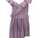 Revolve  Bardot Lace Trim Polka Dot Senorita Dress Lilac Midi Size 6 / Small Photo 3