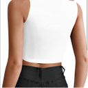 Herlollychips Crop Tops for Women Plunge V Neckline Sleeveless Silver Ring Crop Top in size Large Photo 4