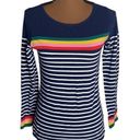 Boden Breton long sleeve top striped with colorful accent size 4 Photo 0