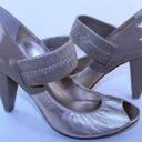 DKNY  Wynona Gold & Beige Leather Mary Jane Heels 9 Photo 1