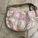 Coach  hobo canvas bag y2k pink shoulder purse
 Top zip pink white Photo 1
