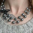 American Vintage Vintage “Ingvena” Black Dark Pearl Necklace Heavy Glass Metallic Romantic Classic Photo 1