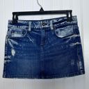 Juicy Couture Bleach Dye Mini Mini Denim Jean Skirt Size 24 Photo 0