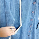 Vintage Blue  J. Denim Coat Womens Sherpa‎ Trimmed Long Length XL Photo 6