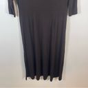 Eileen Fisher  Black Brown Hi Lo Draped Cowl Neck Empire Waist Dress Relaxed Fit Photo 10