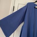 Zimmermann  Fringed Wool Coat Wrap Robe Style Trench Coat Periwinkle Blue Size 3 Photo 5