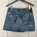 American Eagle AEO  Outfitters Distressed denim jean Micro-mini Skirt Size 4 Photo 4