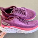 Hoka Womens Clifton 8 Purple and Pink Tennis Shoes 8.5B Running Sneakers Photo 1