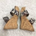 ALDO Double Strap Snakeskin Cork Wedge Heels 8 Photo 5