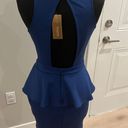 Francesca's NWT Francesca’s Open Back Rhinestone Blue Cocktail Dress sz  M Photo 2