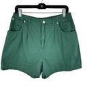 American Vintage Periscope Vintage 100% Cotton Green High Rise Lightweight Jean Shorts Retro 13 Photo 0