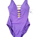 Bleu Rod Beattie Bleu by Rod Beattie Paradise Found Lace Down One Piece Amethyst Size 10 NWT Photo 0