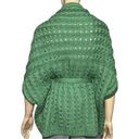 Blarney Woolen Mills One Size Green Chunky Merino Wool Wrap Sweater Poncho Photo 5
