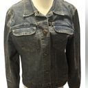 CAbi  Jean Jacket Jeweled Amber Rhinestone Buttons Denim Blue Womens Size Medium Photo 0