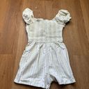 Derek Heart  Sage Green Striped Puff Sleeve Romper Size Small Photo 3