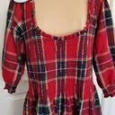 Hill House  Louisa Nap Red Tartan Paid Short Sleeve Midi Dress 100% Cotton 2XL Photo 4